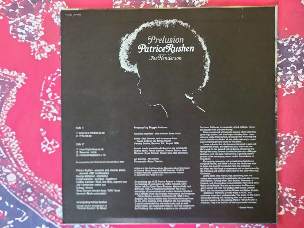 Patrice Rushen - Prelusion 트랙리스트와 연주자 정보